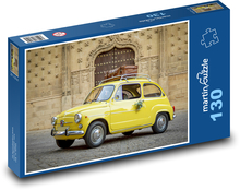 Žluté auto - Fiat, automobil Puzzle 130 - 28,7x20 cm