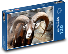 Koza - zviera, rohy Puzzle 130 dielikov - 28,7 x 20 cm 