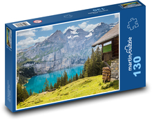 Mountain Lake - cottage, mountains Puzzle 130 pieces - 28.7 x 20 cm 