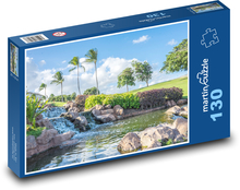 Hawaii - vodopád, Oahu Puzzle 130 dílků - 28,7 x 20 cm