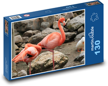 Plameňáci - ptáci, zvířata Puzzle 130 dílků - 28,7 x 20 cm