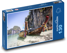 Thajsko - lodě, pláž Puzzle 130 dílků - 28,7 x 20 cm