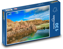 Morze - klify, skały Puzzle 130 elementów - 28,7x20 cm