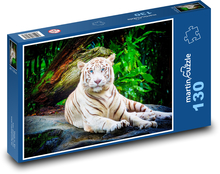 Bílý tygr - zvíře, zoo Puzzle 130 dílků - 28,7 x 20 cm