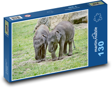 Slůňata - sloni, mláďata Puzzle 130 dílků - 28,7 x 20 cm