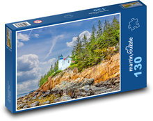 Leuchtturm - Bar Harbor, Felsen Puzzle 130 Teile - 28,7x20 cm