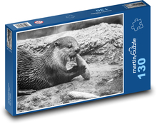 Otter - food, animal Puzzle 130 pieces - 28.7 x 20 cm 