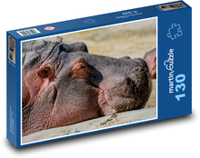 Nilpferd - Tier, Zoo Puzzle 130 Teile - 28,7x20 cm