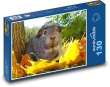 Świnka morska - jesień, zwierzę Puzzle 130 elementów - 28,7x20 cm