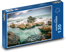 Lofotské ostrovy - skály, oceán Puzzle 130 dílků - 28,7 x 20 cm