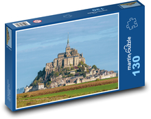 Mont Saint Michel - město, hrad Puzzle 130 dílků - 28,7 x 20 cm