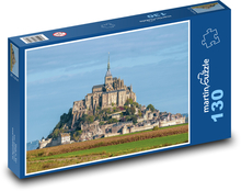 Mont Saint Michel - mesto, hrad Puzzle 130 dielikov - 28,7 x 20 cm 
