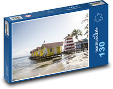 Bungalow - morze, domy Puzzle 130 elementów - 28,7x20 cm