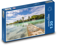 Morze - palmy, przyroda Puzzle 130 elementów - 28,7x20 cm