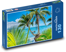 Tahiti - palmy, morze Puzzle 130 elementów - 28,7x20 cm