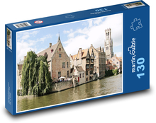 Wieża - kanał, dzwonnica Puzzle 130 elementów - 28,7x20 cm