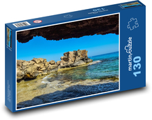 Skalnaté pobřeží - moře, skály Puzzle 130 dílků - 28,7 x 20 cm
