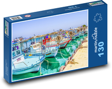 Rybářské lodě - přístav, moře Puzzle 130 - 28,7x20 cm