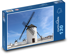 Veterný mlyn - mesto, obloha Puzzle 130 dielikov - 28,7 x 20 cm 