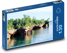 Drzewa - wybrzeże, woda Puzzle 130 elementów - 28,7x20 cm
