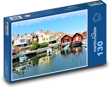 Buildings - houses, boats Puzzle 130 pieces - 28.7 x 20 cm 