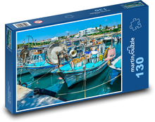 Rybársky prístav - lode, scenéria Puzzle 130 dielikov - 28,7 x 20 cm 