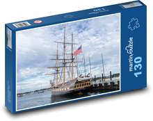 Loď - přístav, dok Puzzle 130 dílků - 28,7 x 20 cm