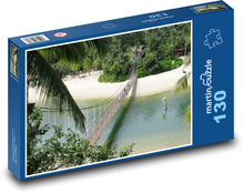 Sentosa Beach - Singapore, rope bridge Puzzle 130 pieces - 28.7 x 20 cm 