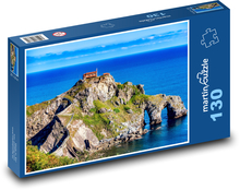 Spain - rock, Gaztelugatxee Puzzle 130 pieces - 28.7 x 20 cm 