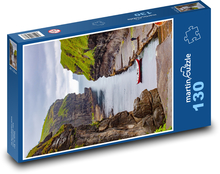 Wyspy Owcze - port, morze Puzzle 130 elementów - 28,7x20 cm