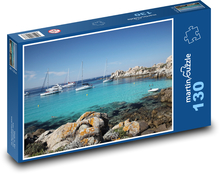 Korsika - lodě, ostrov Lavezii Puzzle 130 dílků - 28,7 x 20 cm