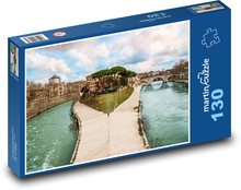 Rieka - ostrov, mesto Puzzle 130 dielikov - 28,7 x 20 cm