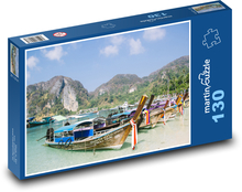 Phi Phi Islands - Tajlandia, łodzie Puzzle 130 elementów - 28,7x20 cm