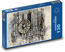 Wieża zegarowa - kościół, katedra Puzzle 130 elementów - 28,7x20 cm