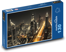 Dubaj - město, noc Puzzle 130 dílků - 28,7 x 20 cm