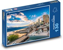 Seattle - modrá obloha, západ slnka Puzzle 130 dielikov - 28,7 x 20 cm 