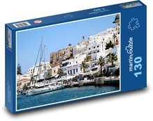 Grecja - miasto, port Puzzle 130 elementów - 28,7x20 cm