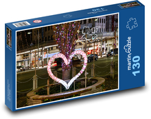 Weihnachtsherz - Dekoration, Beleuchtung Puzzle 130 Teile - 28,7x20 cm