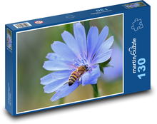 Blaue Blume - Wildbiene Puzzle 130 Teile - 28,7x20 cm