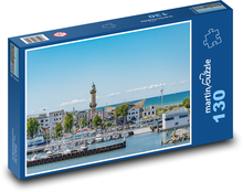 Warnemünde lighthouse - maják v Rostocku, Německo Puzzle 130 - 28,7x20 cm