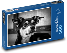 Puzzle pre milovníkov psov, čiernobiely portrét Puzzle 500 dielikov - 46 x 30 cm