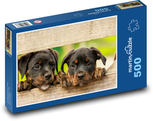 Neugierige Rottweiler Welpen Puzzle 500 Teile - 46 x 30 cm