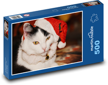 Kapelusz kota w Mikołaju Puzzle 500 elementów - 46x30 cm