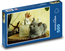 Kot w cieple domu Puzzle 500 elementów - 46x30 cm