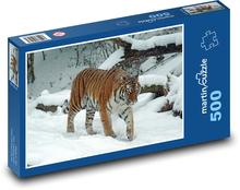Sibirischer Tiger im Schnee Puzzle 500 Teile - 46 x 30 cm