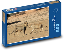 Lev a levice na savane Puzzle 500 dielikov - 46 x 30 cm