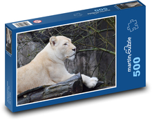 Elegancka biała lwica Puzzle 500 elementów - 46x30 cm