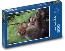 Opica s mláďaťom na strome Puzzle 500 dielikov - 46 x 30 cm 