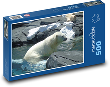 Polar bear in water Puzzle of 500 pieces - 46 x 30 cm 