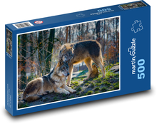 Wilki w lesie Puzzle 500 elementów - 46x30 cm